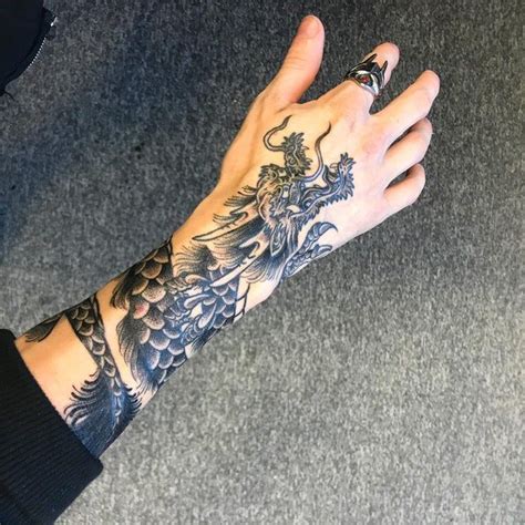 dragon tattoo on hand